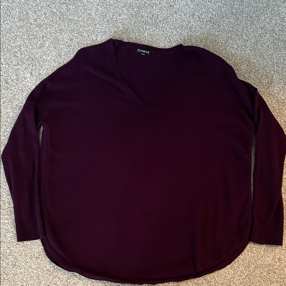 Express Rich Purple V-Neck Top